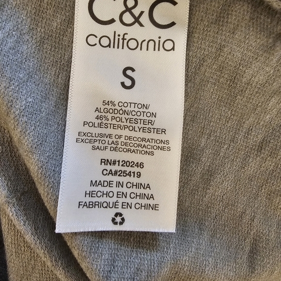 C&C California Small Cotton Blend Football Long Sleeve Tee - Picture 6 of 9